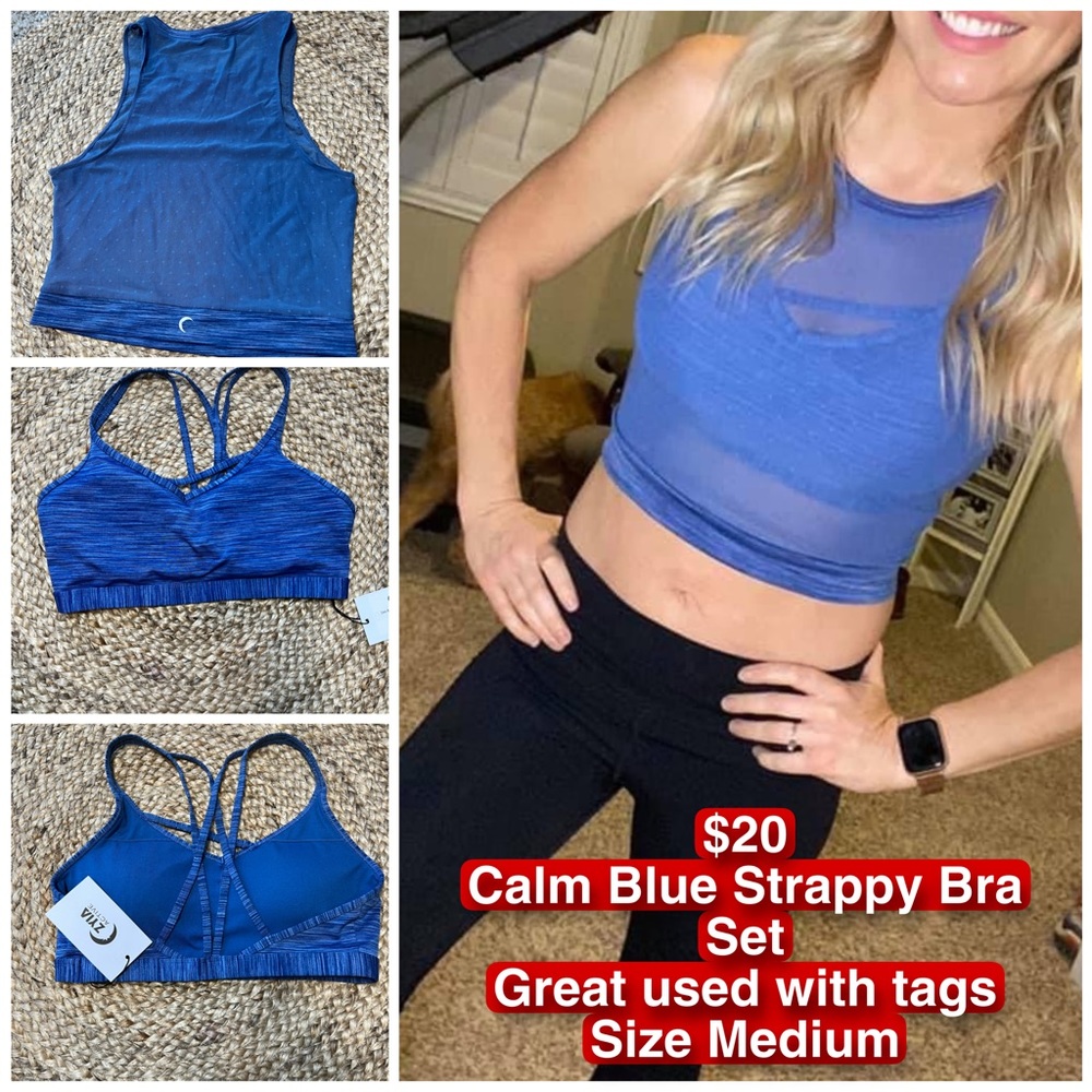 GUC ZYIA Calm Blue Strappy Bra Set Medium